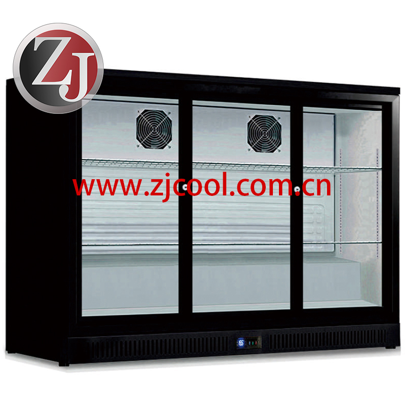 Slide door back bar cooler beer display 