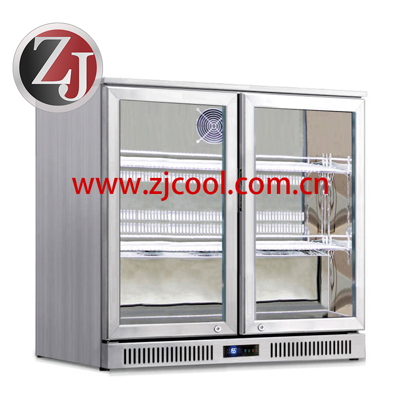 Two door stainless steel back bar cooler  