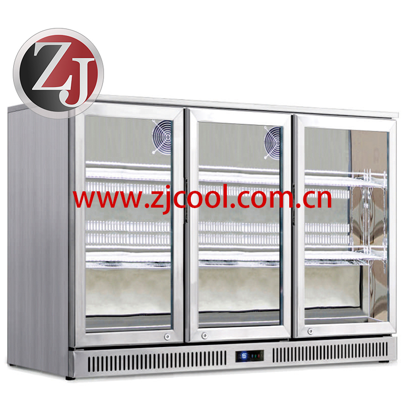 Three door stainless steel back bar cooler  