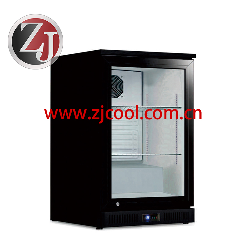 Double Swing Door Backbar Black Outside White Inside R600a Sliding Door Beer Cooler  