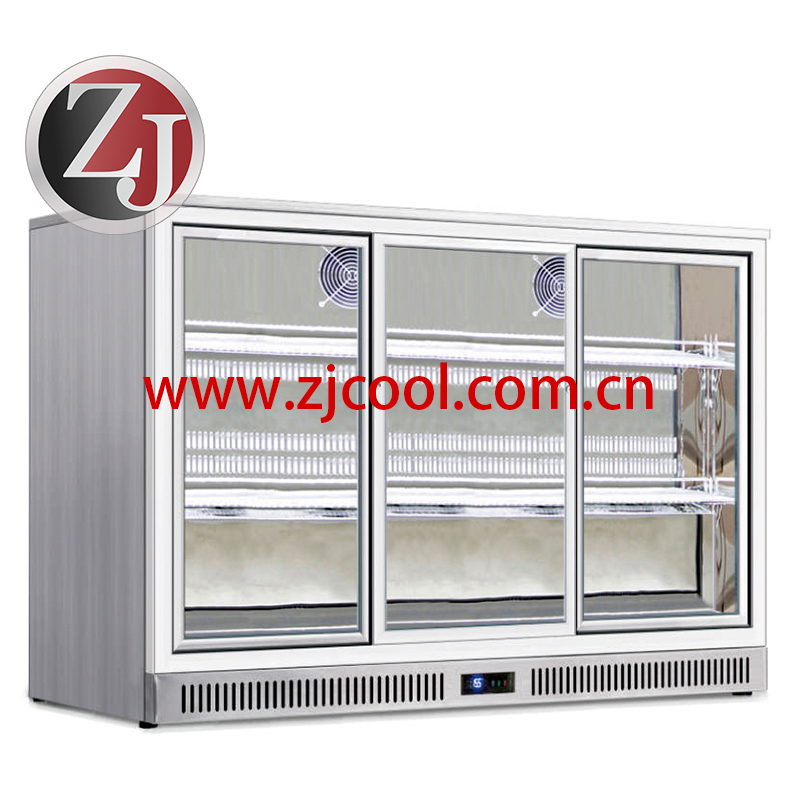 Three door stainless steel back bar cooler  